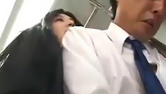 Japanese Babe Gives Public Handjob On Bus